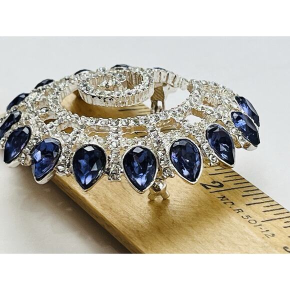 NAPIER Vintage Brooch Purple/Clear Rhinestone Large 2" Spiral Shell Pin Lavender - Picture 11 of 16